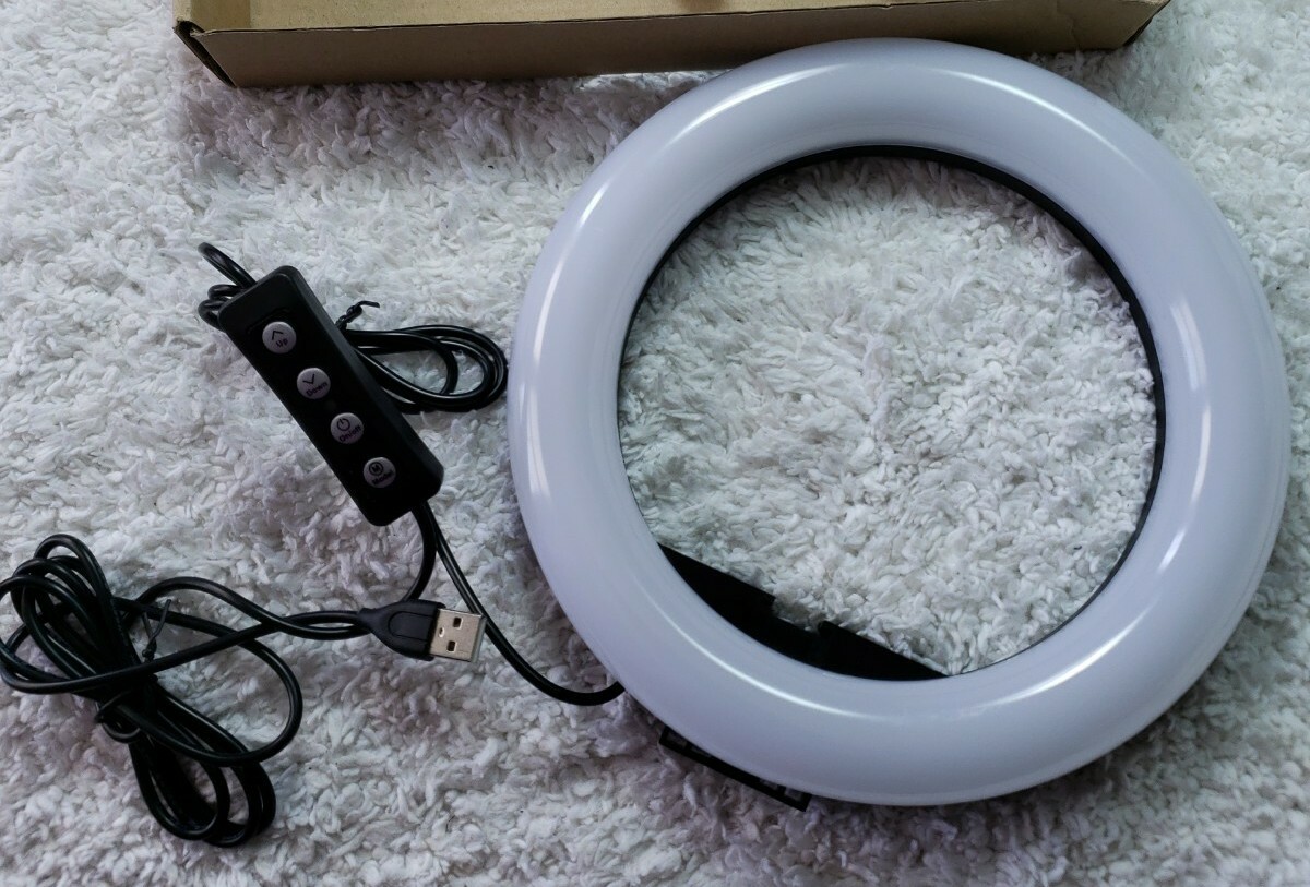 Ring Light 8 inch LED w/Tripod Stand Kit Streaming Phone Live Vlog camera remote-image