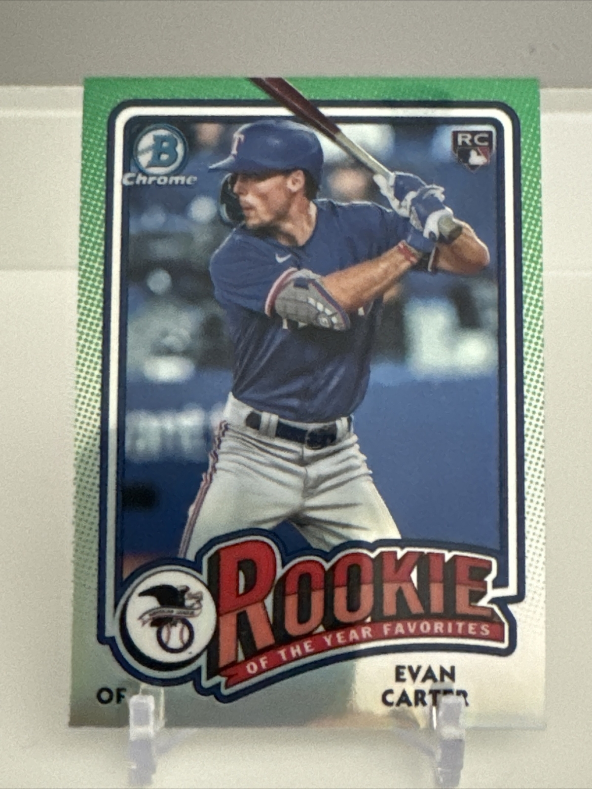 2024 Bowman Chrome Rookie of the Year Favorite Evan Carter RC #ROY-12 Rangers