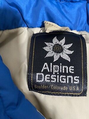 Vintage 80s ￼Alpine Design Goose Down Jacket Winter Ski Snow Snap