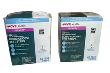 NEW 2x CVS Blood Glucose Test Strips True Metrix 60 ct each EXP 07/2026