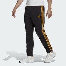 adidas Men's Essentials French Terry Tapered-Cuff 3-Stripes fleece Pants H12260