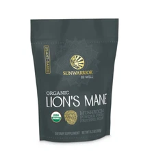 Sunwarrior Lions Mane Supplement Organic Mushroom Powder Lion's Mane, 5.3 oz