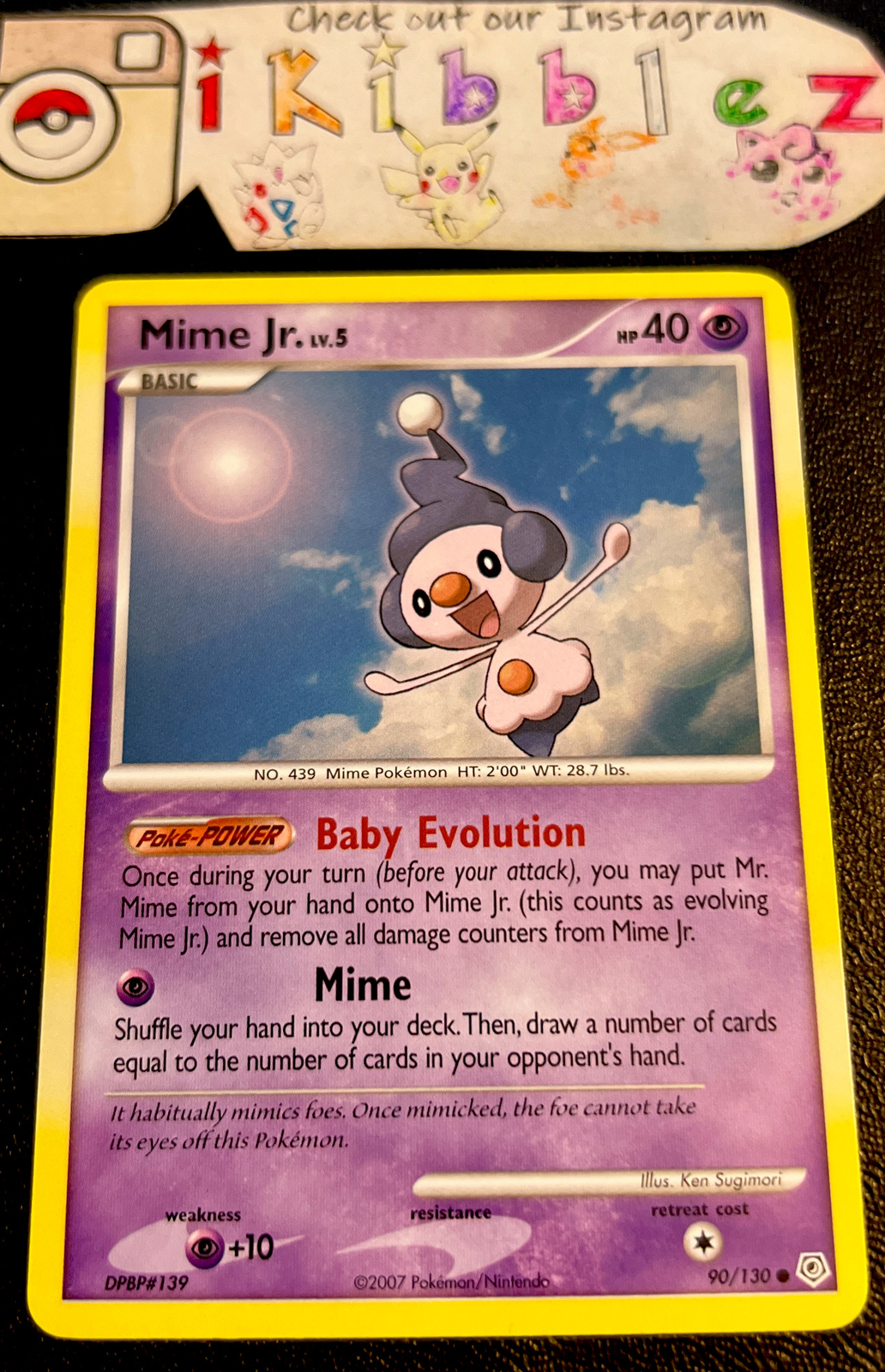 Mime Jr. 90/130 LP Non Holo Diamond Pearl Baby Pokemon Card!