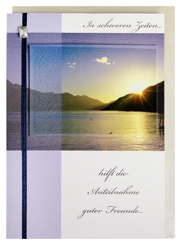Trauerkarte Anteilnahme guter Freunde mit Band