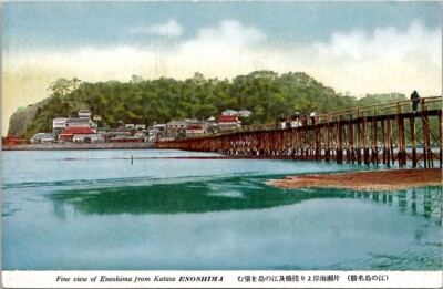 Fine View of Enoshima from Katase Vintage Postcard Wpc8