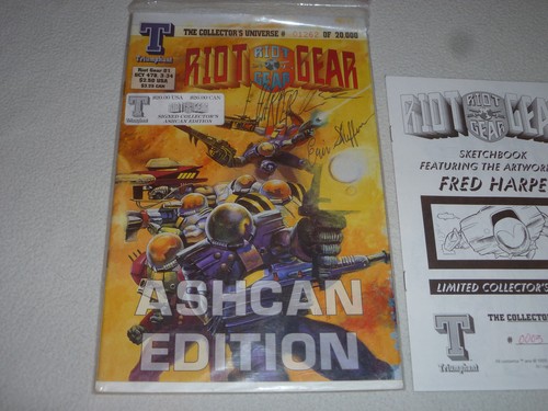 RIOT GEAR COMIC SIGNED & SKETCHBOOK LIMITED COLLECTORS ASHCAN EDITION HARPER - Bild 4 von 6