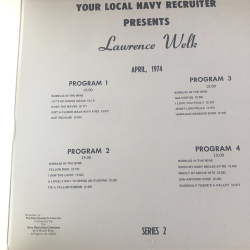 LAWRENCE WELK SERIES Presented by Your Local Navy Recruiter (7) DOUBLE LP RECORD - Picture 4 of 10