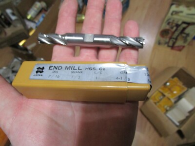 New OSG 7/16'' 4 Flute Double End HSS End Mill 1/2'' Shank RH JAPAN