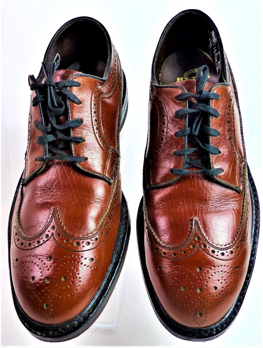 Vintage Hy-Test Men\'s Steel Toe Oxfords Work Shoes Brown Leather Wingtip Size 8D HY-TEST, Brown Leather, Wing-Tip, Steel-Toe, Vintage Work  main image 3