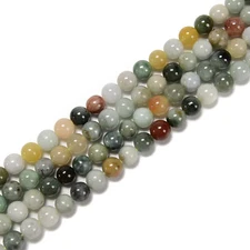 Natural Multi-Color Jade Smooth Round Beads 6mm 8mm 10mm 12mm 15.5'' Strand