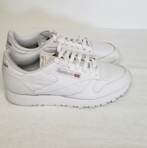 REEBOK MEN'S CLASSIC LEATHER 8.5 9771 WHITE / WHITE-LIGHT GREY - Picture 7 of 10