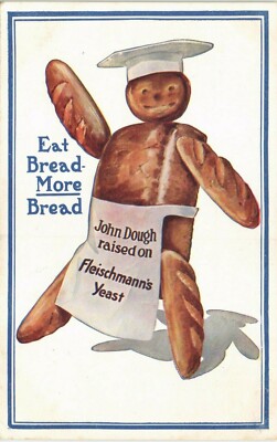 Werbung. Fleischmannshefe. Essen Sie Brot - mehr Brot. John Dough. Backen.
