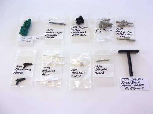 GI Joe 1989 Vintage Accessories (U-Pick) Python Backpack-Machete-Rifle-Pistol