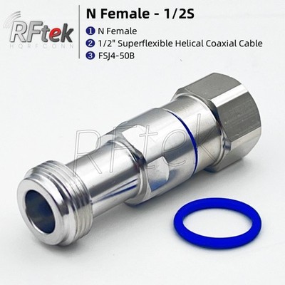 N Female Connector 1/2 inch Superflexible Helical Coaxial Cable ANDREW FSJ4-50B