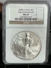 2000 AMERICAN SILVER EAGLE “MILLENNIUM SET” NGC MS69