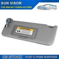New Gray Left Driver Side Sun Visor Wlight Mirror For 2008-2017 Honda Accord New Gray Left Driver Side Sun Visor Wlight Mirror For 2008-2017 Honda Accord