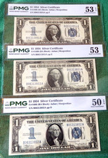 1934 $1 Silver Certificate Lot of three - 53 PMG EPQ / 50 PMG EPQ
