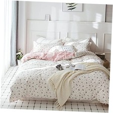 Girl Floral Duvet Cover Queen Cotton Pink Flower Queen 90"x90" Boho Floral 08