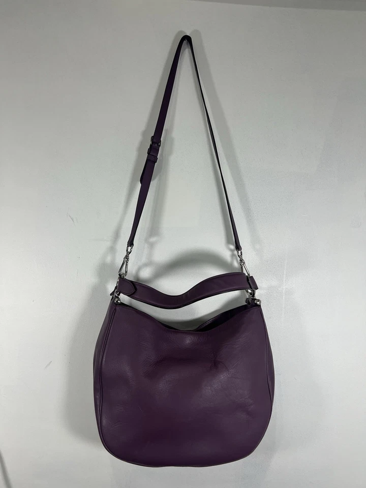 Bolsa de ombro COACH Mae/Nomad Hobo couro roxo bolsa de mão G1792-36026 - Imagem 4 de 4