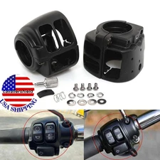 Pair Black Handlebar Hand Control Switch Housing Cover For Harley Softail 11-up