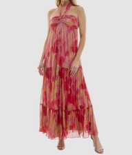 Violet Weekend Juniors Womens Pink Metallic Halter Evening Dress Size 7/8