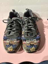 Skechers BOBS Women Sneakers Cat Print Lace Up Memory Foam Casual Shoes