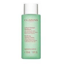 Image of Clarins purifying toning lotion 50ml meadowsweet & saffron combination to oily