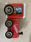 Vintage 2000 Coca Cola Tin Train w/2 Lidded Containers & Moving Wheels
