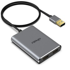 USB 3.0 to Dual HDMI Adapter 4K 30Hz, USB to HDMI Adapters for 2 Monitors/TV,...