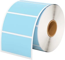 2.25"X1.25" Thermal Sticker Labels, Blue Self-Adhesive Barcode Label Paper for D