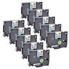 10PK Compatible Brother TZ-S211 TZe-S211 Black on White Strong Adhesive Tape 6mm