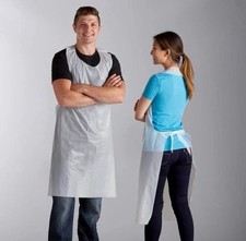 Safety Zone DAP 1.25 - 24 x42 Disposable White Polyethylene Aprons 100 PCS New