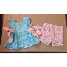 Ricrac Ruffles Girls Summer 2pc outfit size 12m