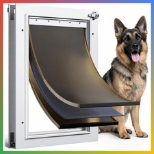 Large Dog Door Aluminum 3 Flap Exterior Pet Door Heavy Duty Security Lock