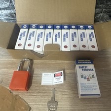 Safety Lockout Padlock Set Of 10 Pack Red Keyed Alike Safety Lockout Padlocks