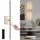 Battery Operated Wall Sconces, Modern Brushed Nickel Rechargeable Wall Sconce...