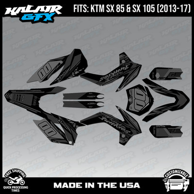 Graphics Kit for KTM 85SX 105SX SX85 SX105 (2013-2017) Rugged Series - Smoke
