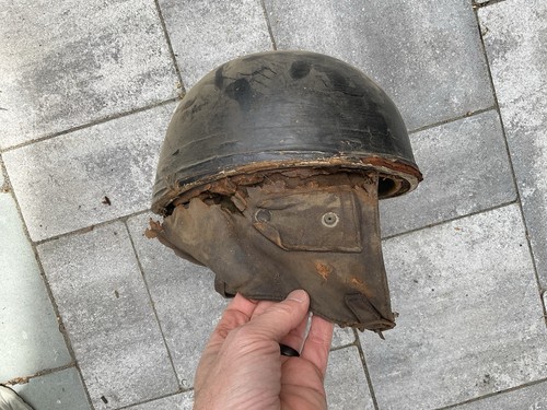 ORIG VINTAGE LONG ISLAND NY FREEPORT RACE TRACK CROMWELL AUTO RACER HELMET NAMED