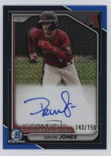 2024 Bowman Chrome Mega Box Prospect Mojo Blue Refractor Druw Jones Auto 16z7