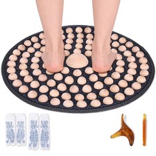 Foot Massage Mat, Wood Feet Massage Pad, Stand Up Massage Pad Ideal for Home,...