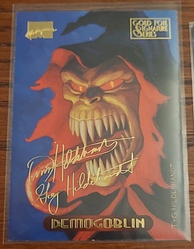 1994 Marvel Masterpieces Gold Foil Signature Lot of 4 Thor, Beast, Demogoblin - Bild 4 von 8