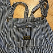 Vintage 1960s Washington DEE CEE hickory Stripe Cotton Overalls Size Button Fly