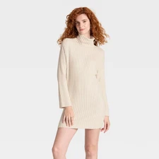 Women's Mini Sweater Dress - A New Day Oatmeal S
