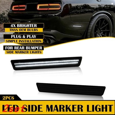 SMOK White LED Side Light Marker Rear Bumper Lamp For DodgeChallenger 15-22 2set