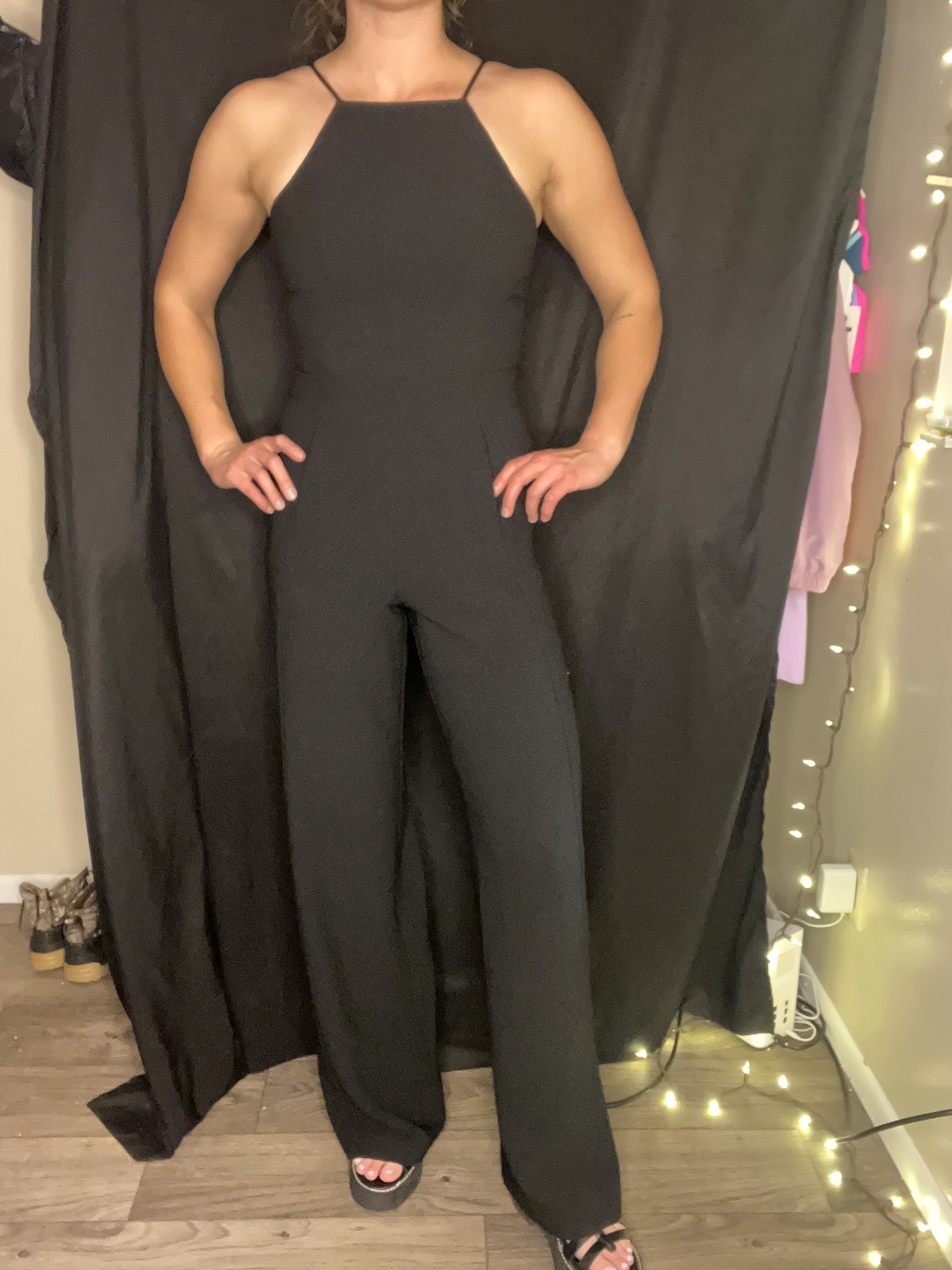 Brand New Without Tags Never Worn Black Halo Jumpsuit Romper Full Length