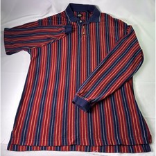 Vintage Dockers XL Rugby Polo Shirt Long Sleeve Striped Made In USA
