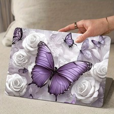 2Pcs Flower Butterfly Laptop Skin Waterproof Scratch Resistant PVC Stickers
