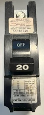 Federal Pacific FPE NA120 20 Amp 1 Pole Type NA Stab-Lok Circuit Breaker tested