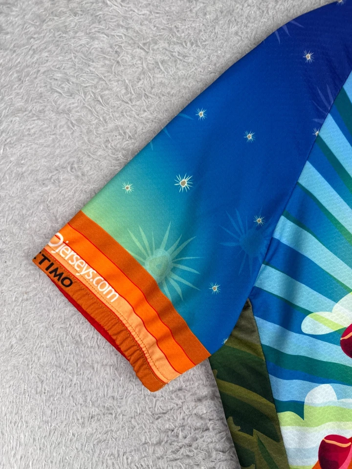 Pactimo Cycling Jersey Adult Extra Large Blue Green Arizona Desert 1/2 Zip Poly - Image 3 of 4