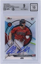 Corbin Carroll Diamondbacks Signed 2023 Topps Finest #24 BAS 9/10 Rookie Card